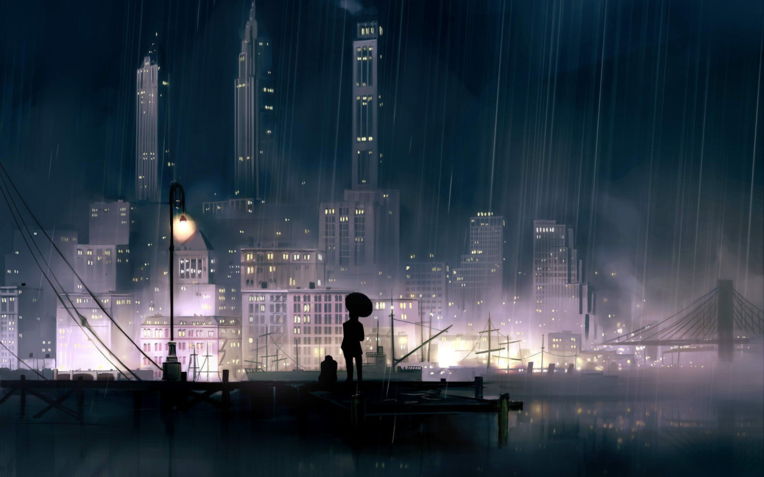 Rainy City wallpaper 2560x1600