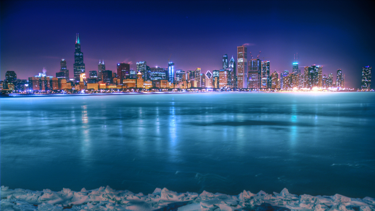 Screenshot №1 pro téma Chicago City At Night 1280x720