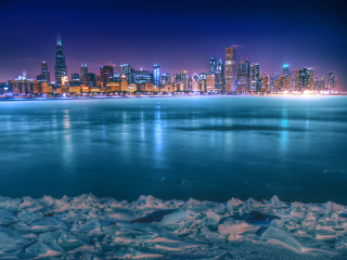 Chicago City At Night screenshot #1 320x240