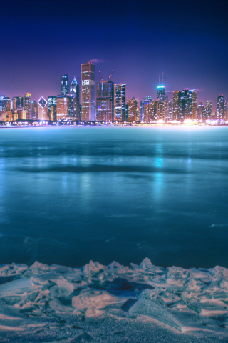 Chicago City At Night screenshot #1 320x480
