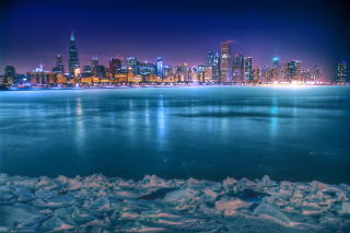Chicago City At Night - Obrázkek zdarma 