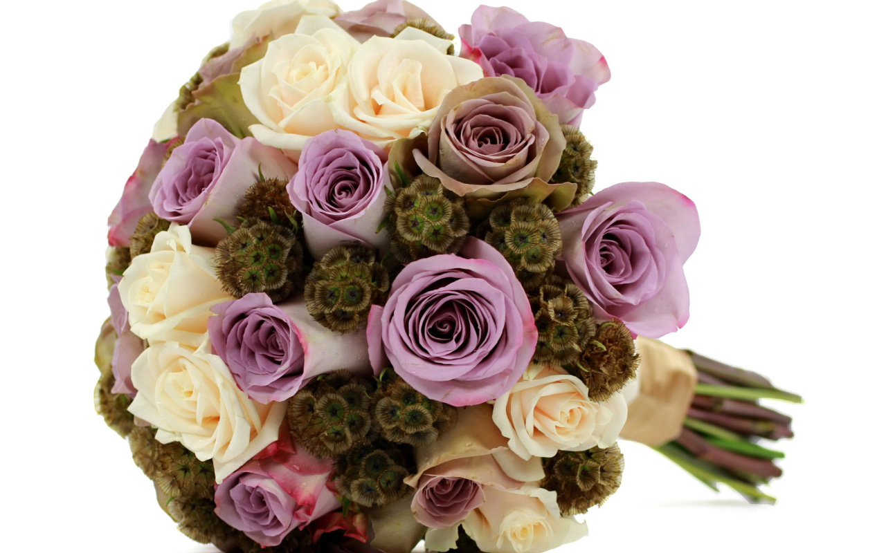 Bouquet with lilac roses wallpaper 1280x800