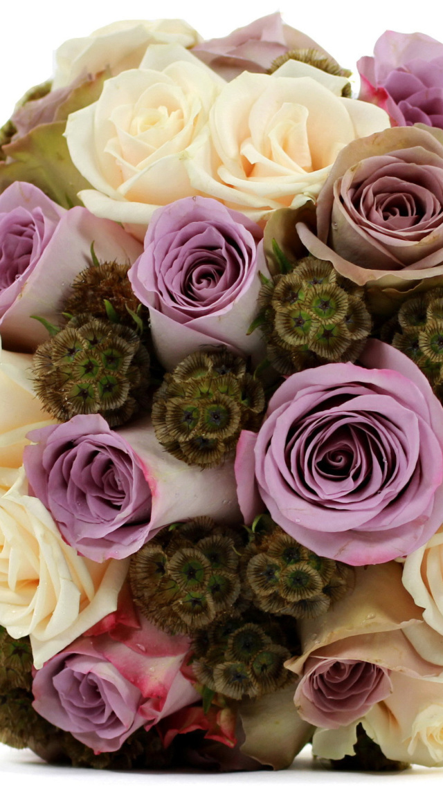 Screenshot №1 pro téma Bouquet with lilac roses 640x1136