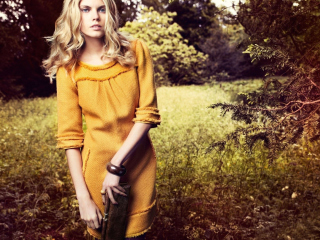 Screenshot №1 pro téma Girl In Yellow Dress 320x240