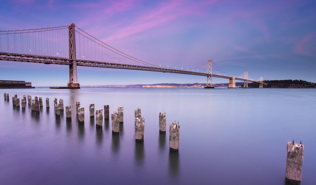 Das San Francisco Bay Bridge Wallpaper 1024x600