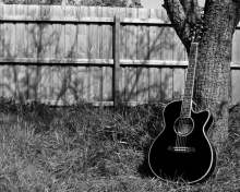 Das My Black Acoustic Guitar Wallpaper 220x176