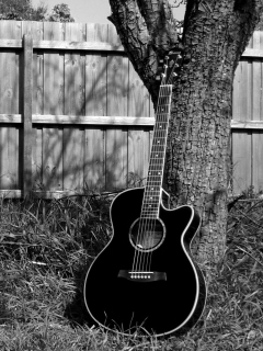 My Black Acoustic Guitar wallpaper 240x320