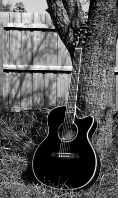 Обои My Black Acoustic Guitar 240x400