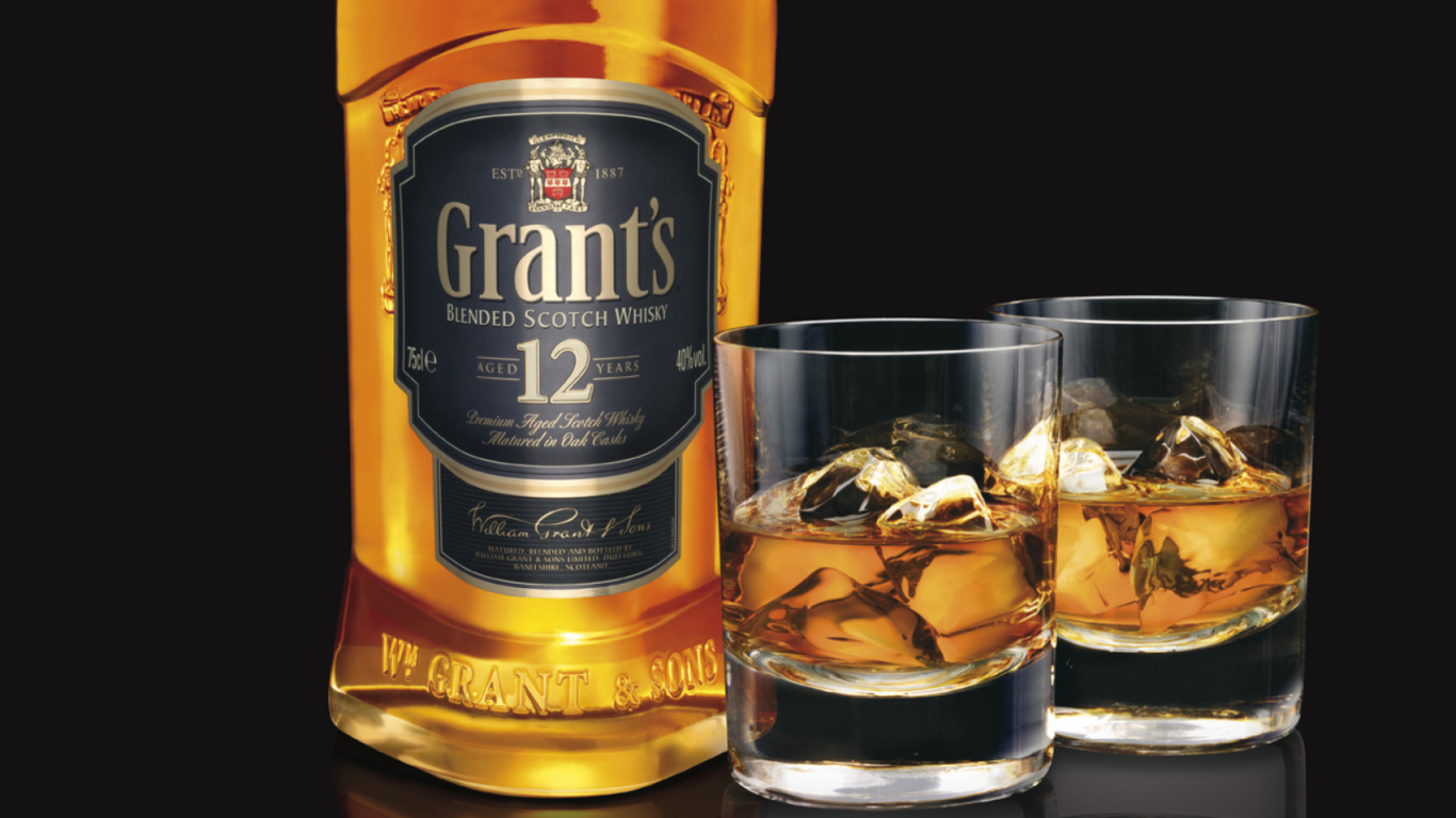 Sfondi Grants Whisky 1366x768