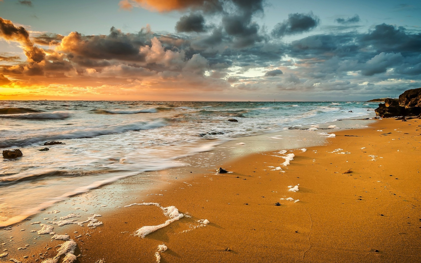 Screenshot №1 pro téma Yellow Blue Colors Of Sea Sunset 1440x900