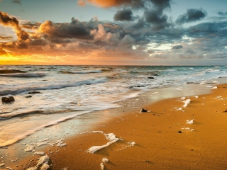 Screenshot №1 pro téma Yellow Blue Colors Of Sea Sunset 320x240