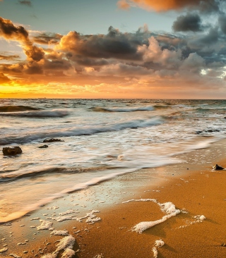 Yellow Blue Colors Of Sea Sunset sfondi gratuiti per 750x1334