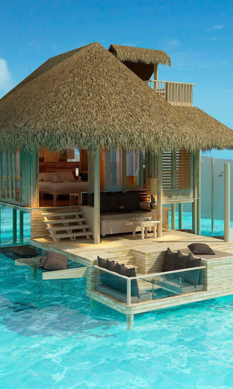 Sfondi Paradise Pearl Bungalow 480x800