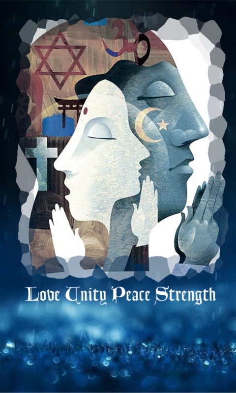 Das Love Unity Peace Strength Wallpaper 480x800