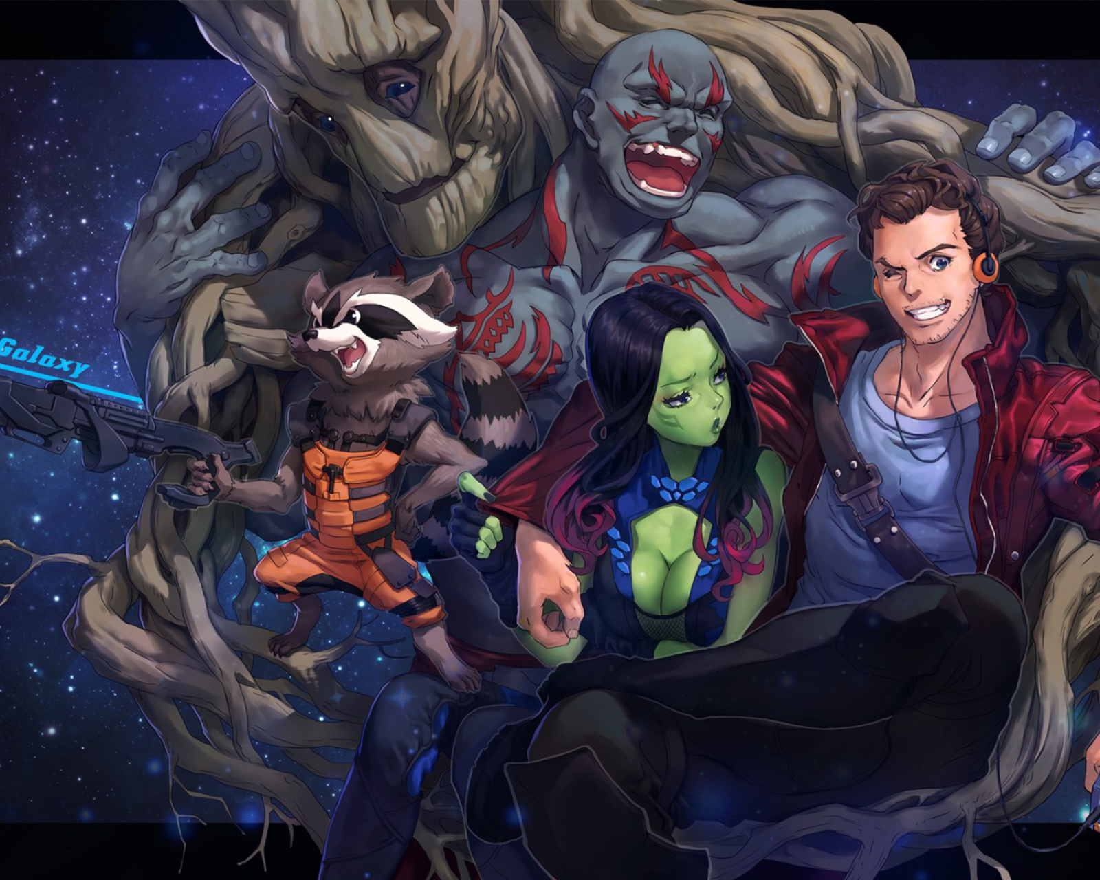 Das Strange Tales with Gamora and Drax the Destroyer Wallpaper 1600x1280