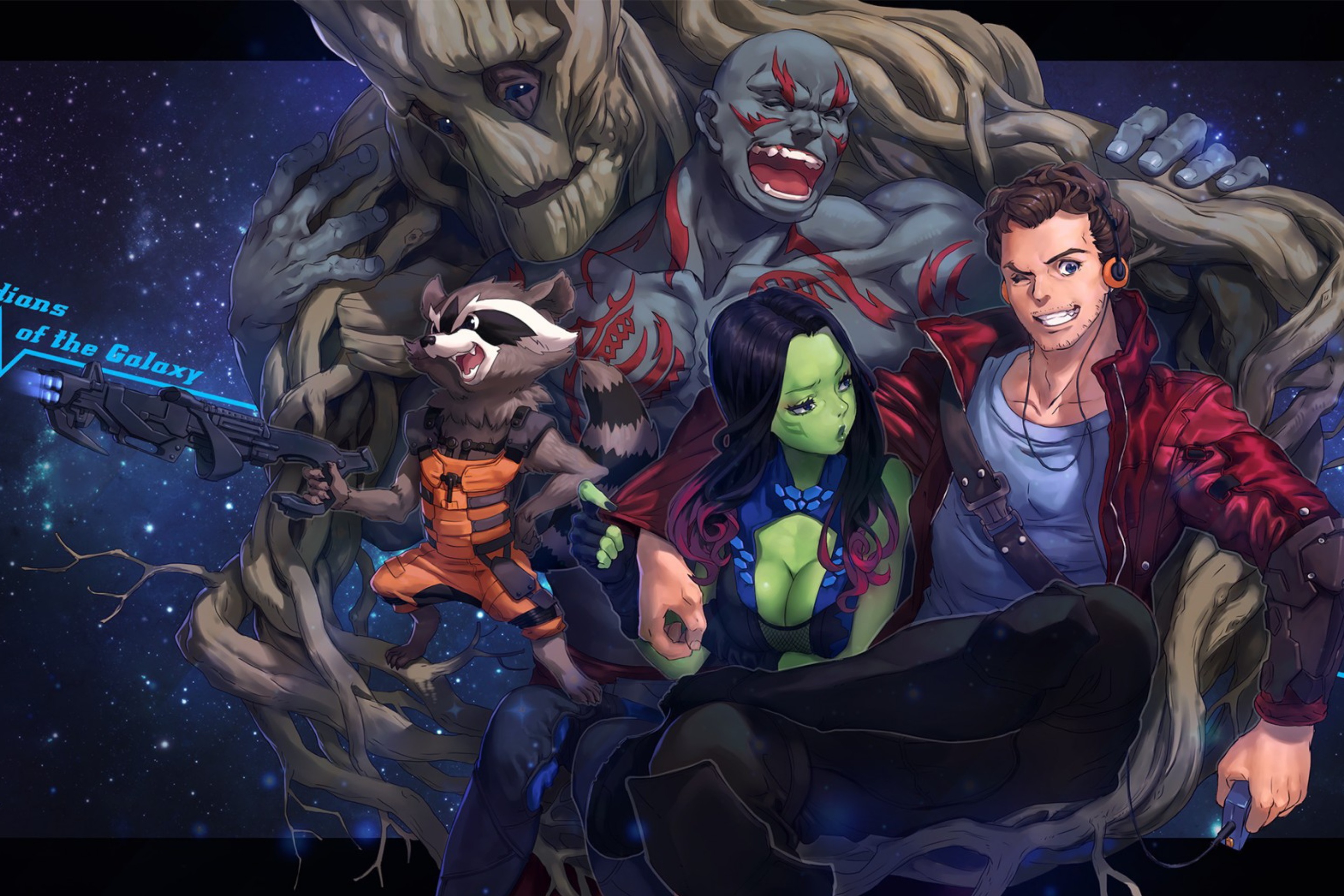 Das Strange Tales with Gamora and Drax the Destroyer Wallpaper 2880x1920