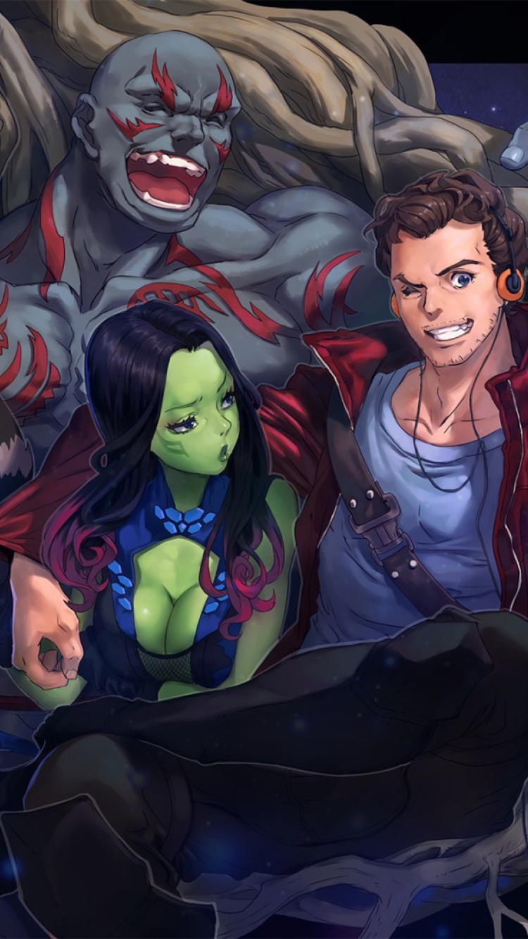 Screenshot №1 pro téma Strange Tales with Gamora and Drax the Destroyer 750x1334