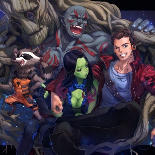 Strange Tales with Gamora and Drax the Destroyer - Obrázkek zdarma pro 208x208