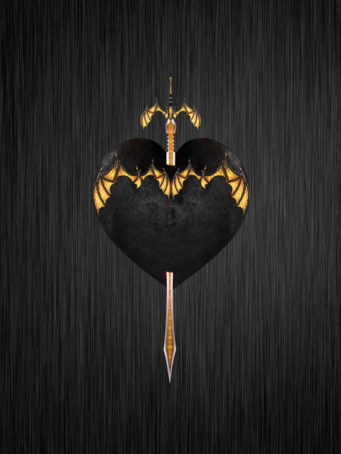 Обои Sword In Heart 480x640
