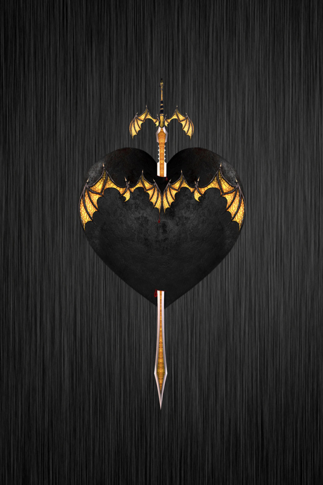 Fondo de pantalla Sword In Heart 640x960