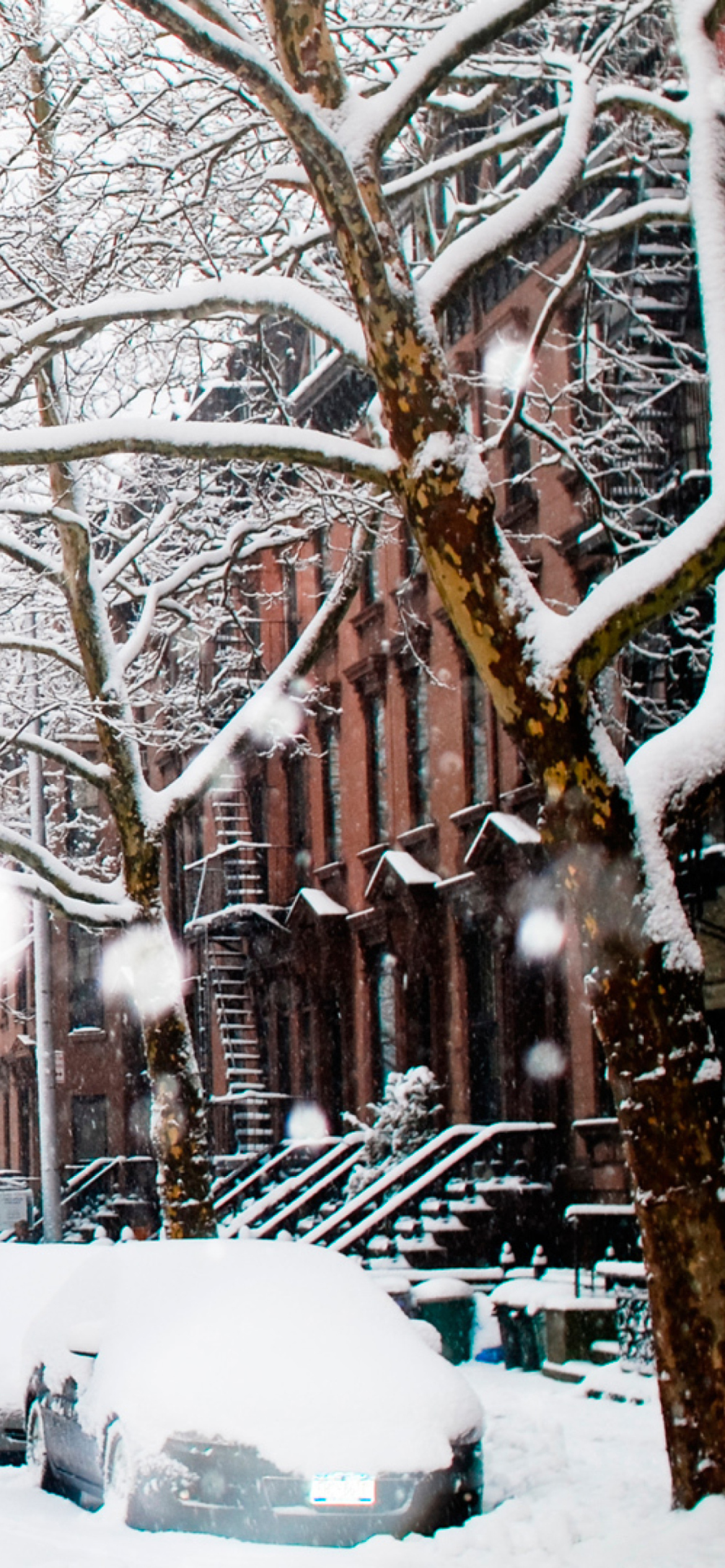 Fondo de pantalla Winter On New York Streets 1170x2532