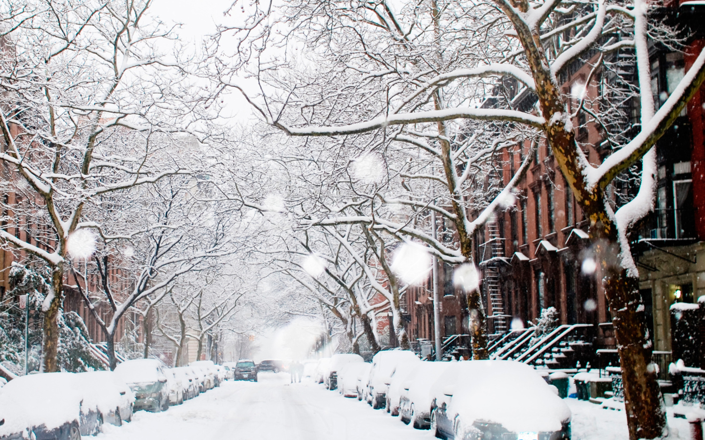 Screenshot №1 pro téma Winter On New York Streets 1440x900