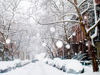 Das Winter On New York Streets Wallpaper 320x240