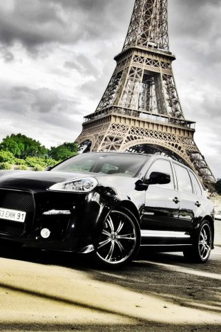 Porsche Cayenne In Paris wallpaper 320x480