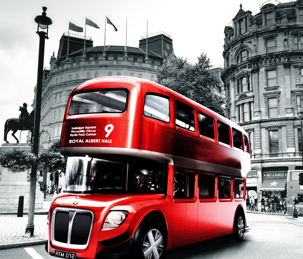 Обои Retro Bus In London 1200x1024