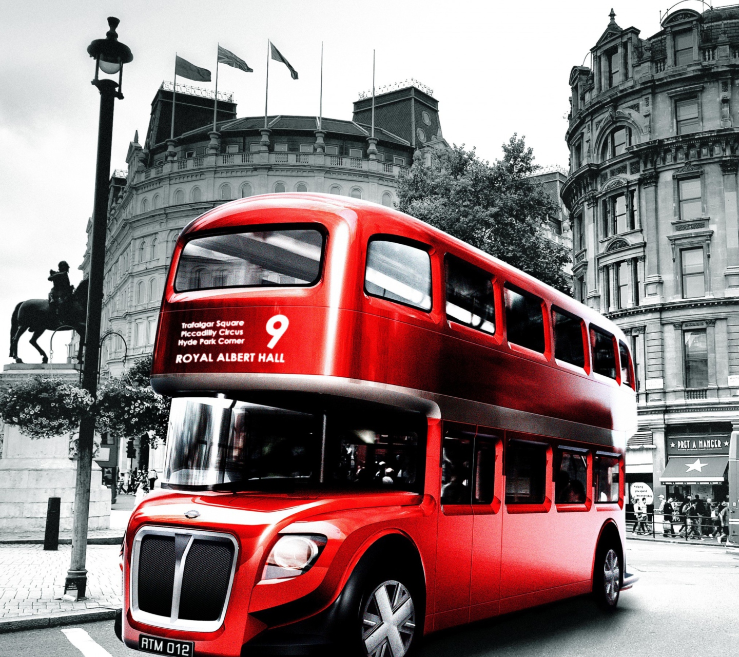 Обои Retro Bus In London 1440x1280