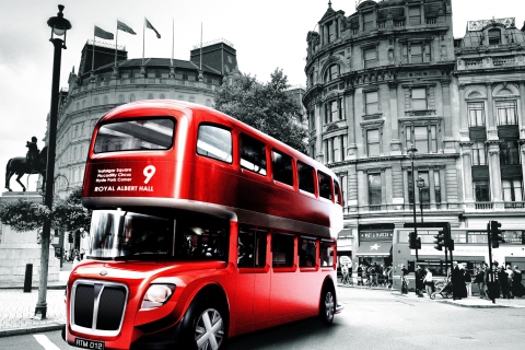 Retro Bus In London wallpaper 480x320