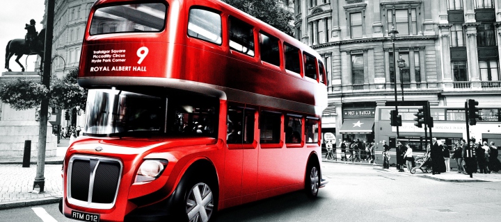 Retro Bus In London wallpaper 720x320