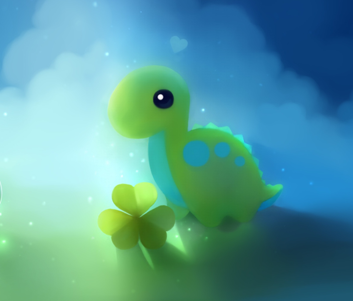 Cute Green Dino screenshot #1 1200x1024