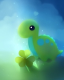 Fondo de pantalla Cute Green Dino 128x160