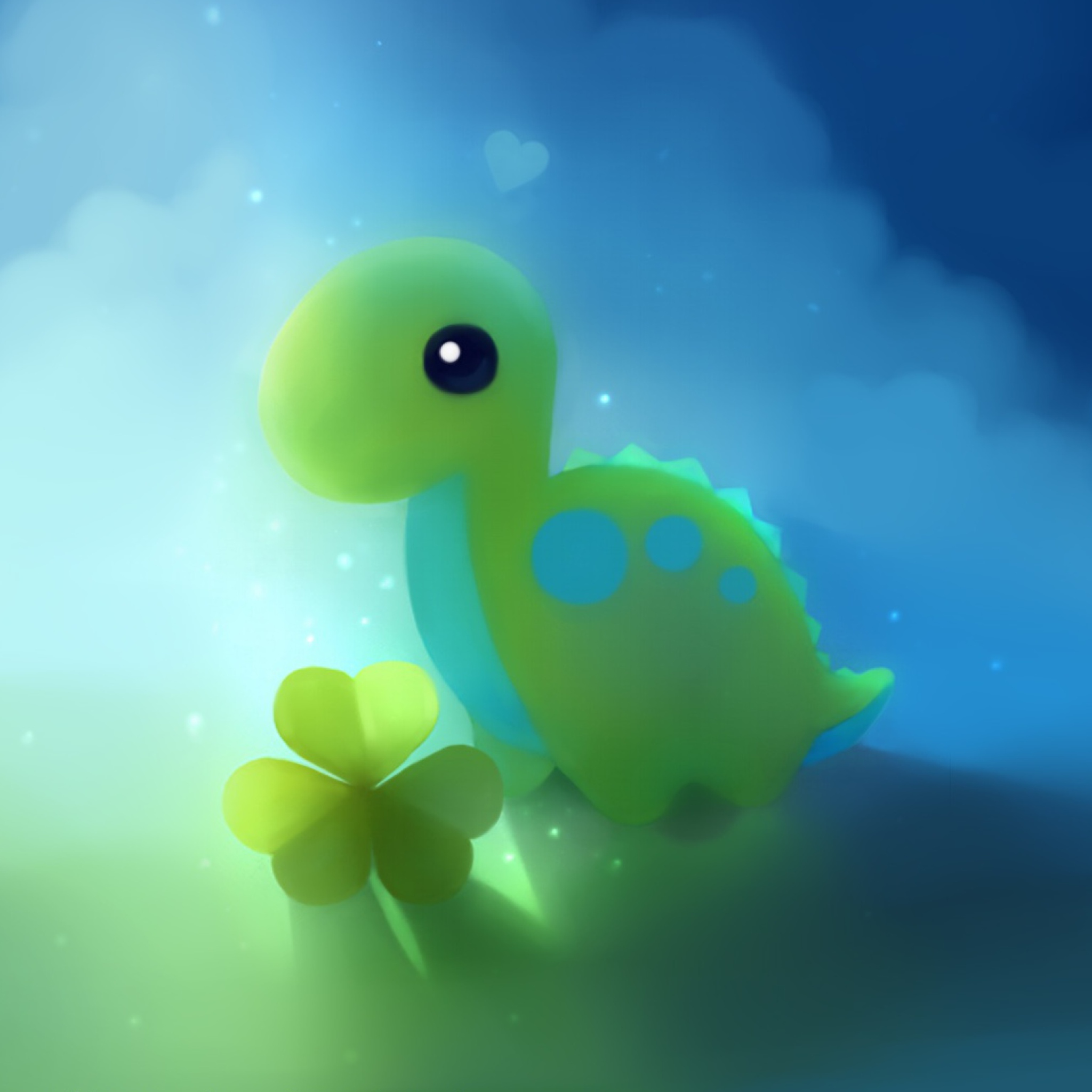 Das Cute Green Dino Wallpaper 2048x2048