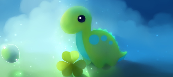 Fondo de pantalla Cute Green Dino 720x320