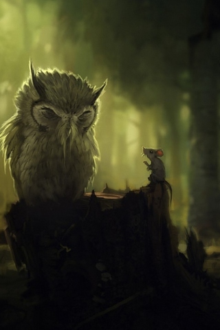 Das Wise Owl Wallpaper 320x480