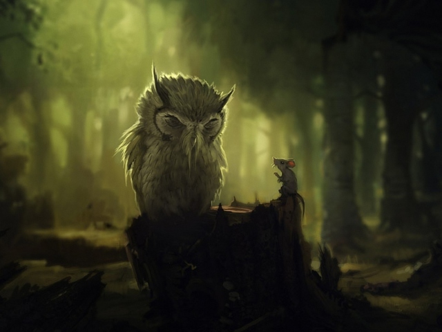 Wise Owl wallpaper 640x480