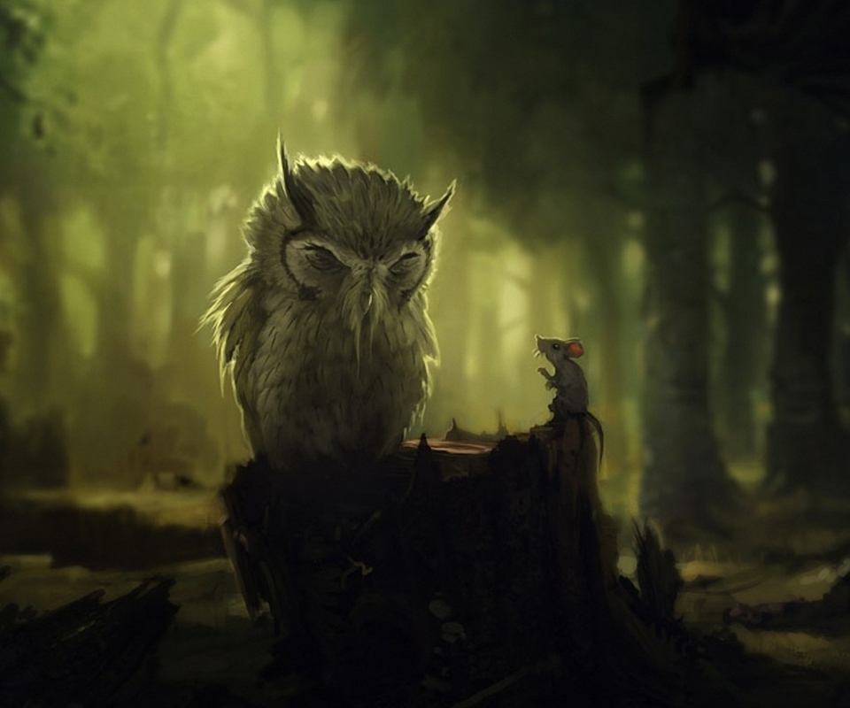 Fondo de pantalla Wise Owl 960x800