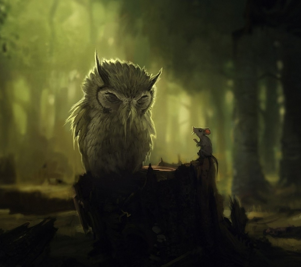Fondo de pantalla Wise Owl 960x854