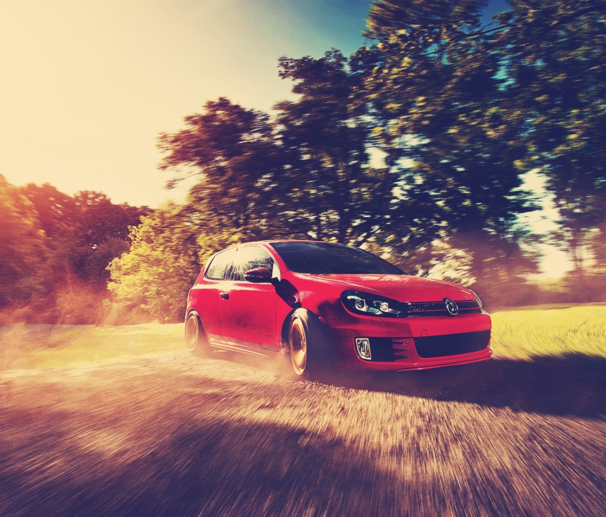 Red Golf Gti Drift wallpaper 1200x1024