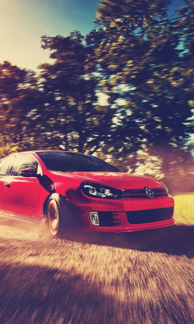 Sfondi Red Golf Gti Drift 768x1280