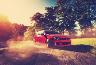Red Golf Gti Drift Picture for Android, iPhone and iPad