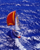Screenshot №1 pro téma Yacht In Big Blue Sea 128x160