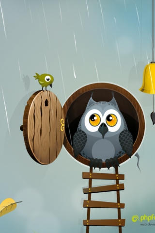 Fondo de pantalla Autumn Owl 320x480