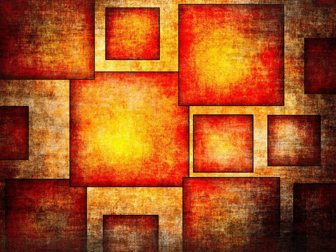 Orange squares patterns wallpaper 1152x864
