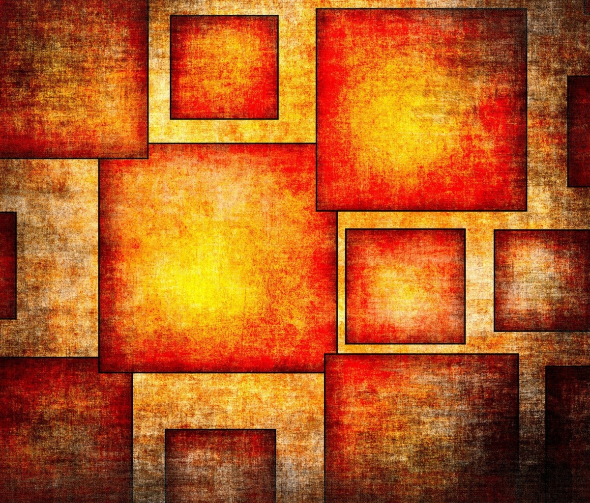Orange squares patterns wallpaper 1200x1024