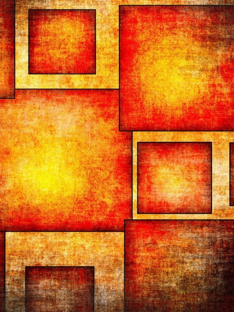 Orange squares patterns screenshot #1 480x640