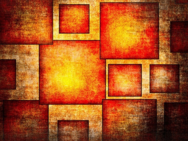 Обои Orange squares patterns 640x480