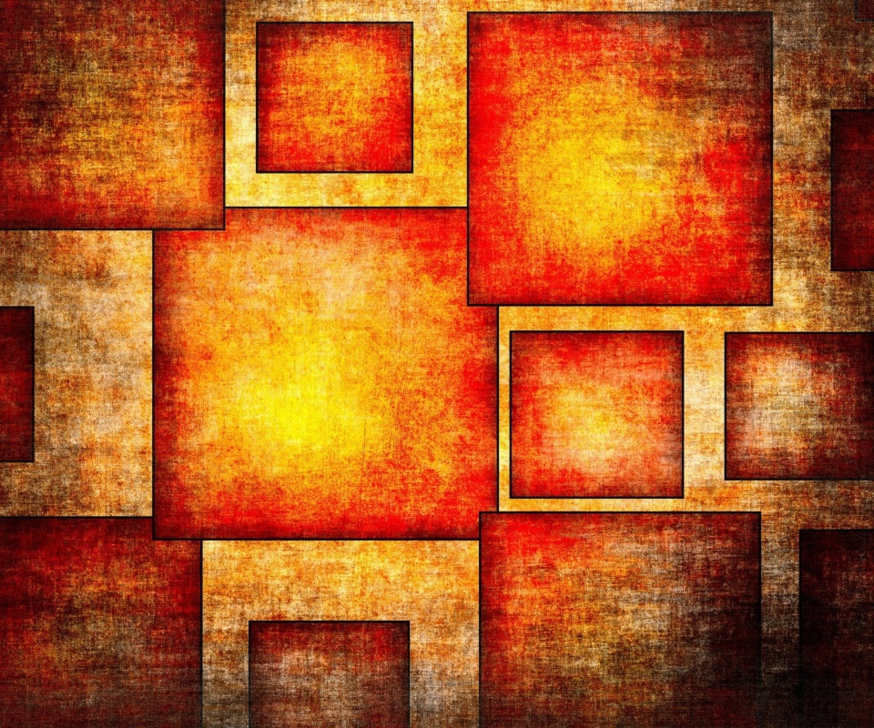 Orange squares patterns wallpaper 960x800
